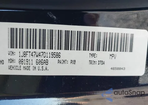 2007 Jeep Compass Sport from USA, damaged, VIN 1J8FT47W47D119586